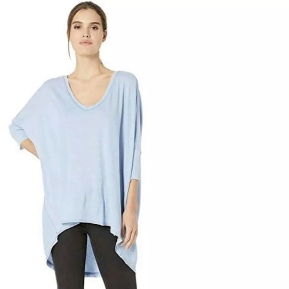 Free People we the free‎ Catch Waves Tee high low oversized light blue XS